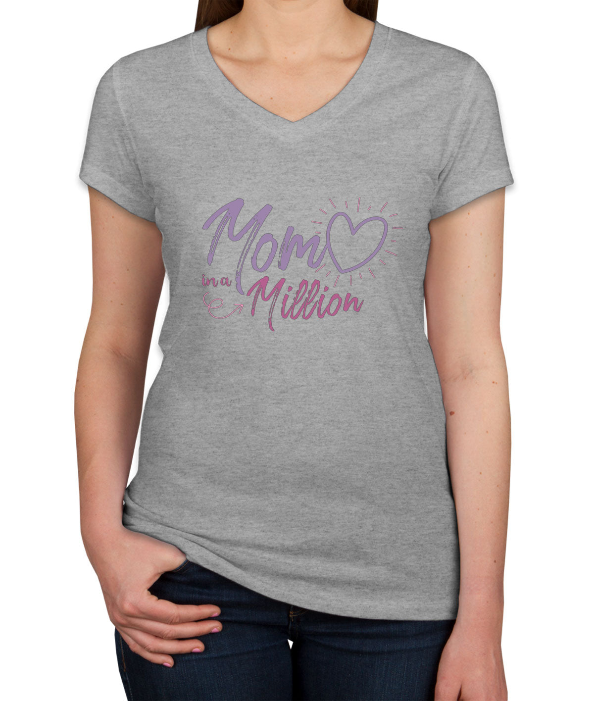 Mom In A Million Women's V Neck T-shirt