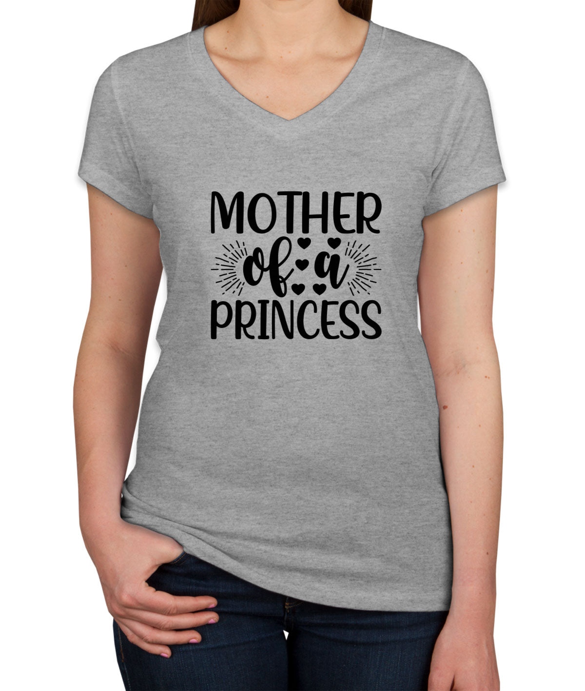 Mother Of A Princess Women's V Neck T-shirt