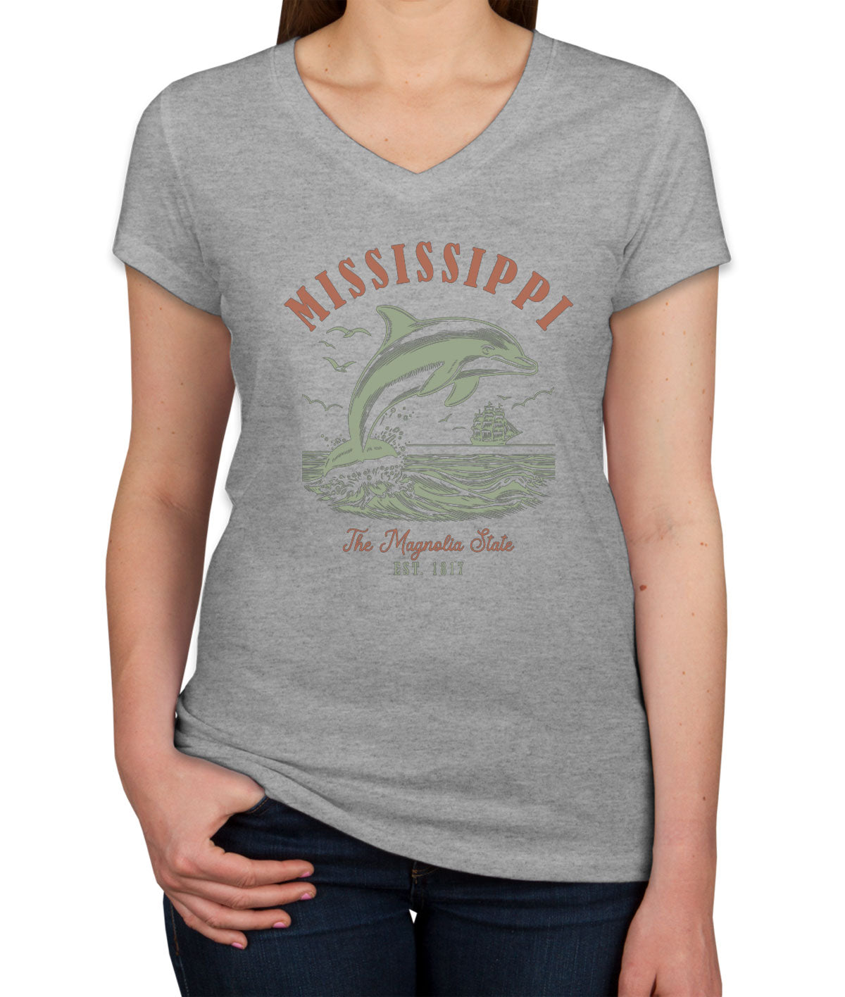 Mississippi State Vintage Women's V Neck T-shirt