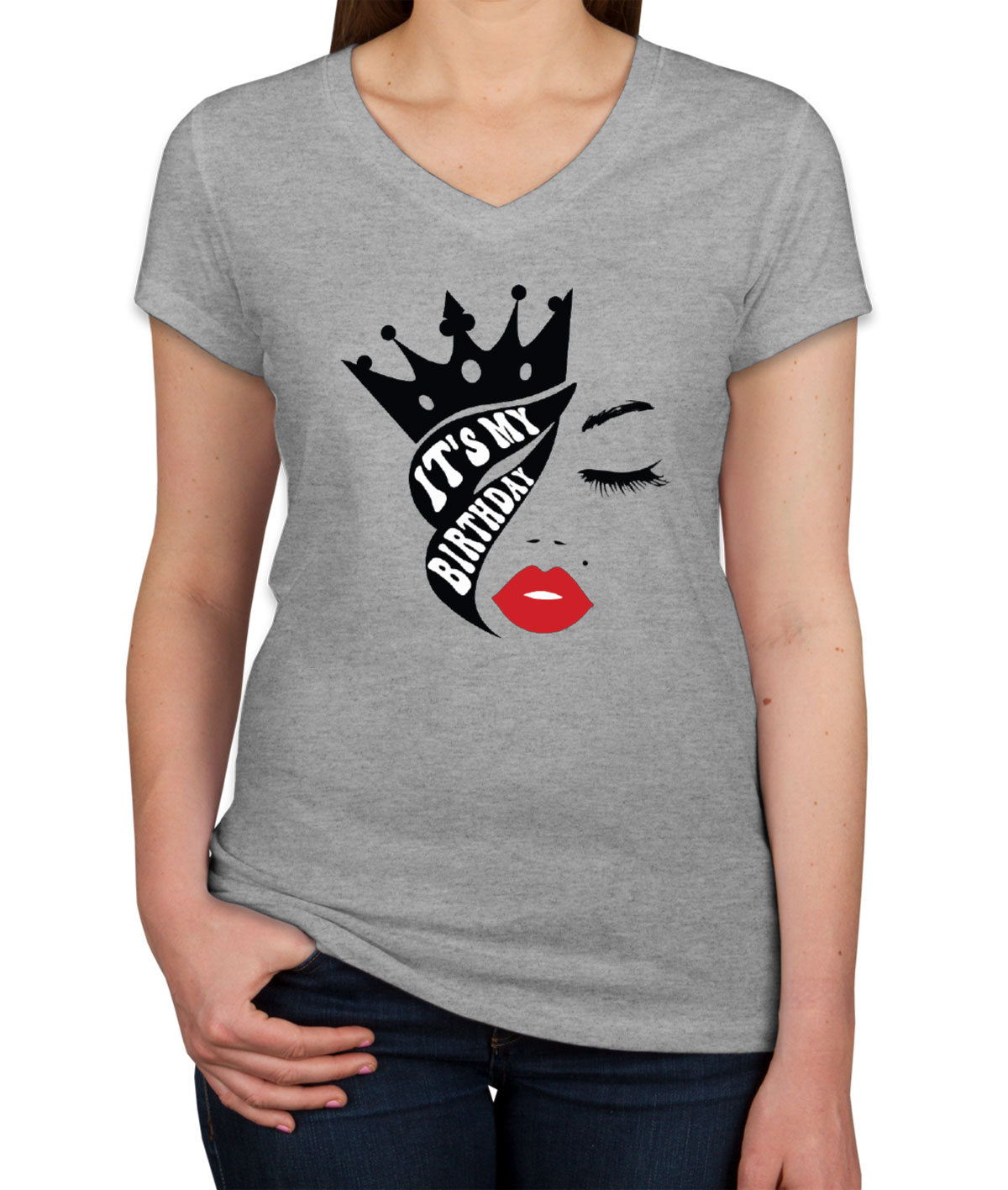 It's My Birthday Women's V Neck T-shirt