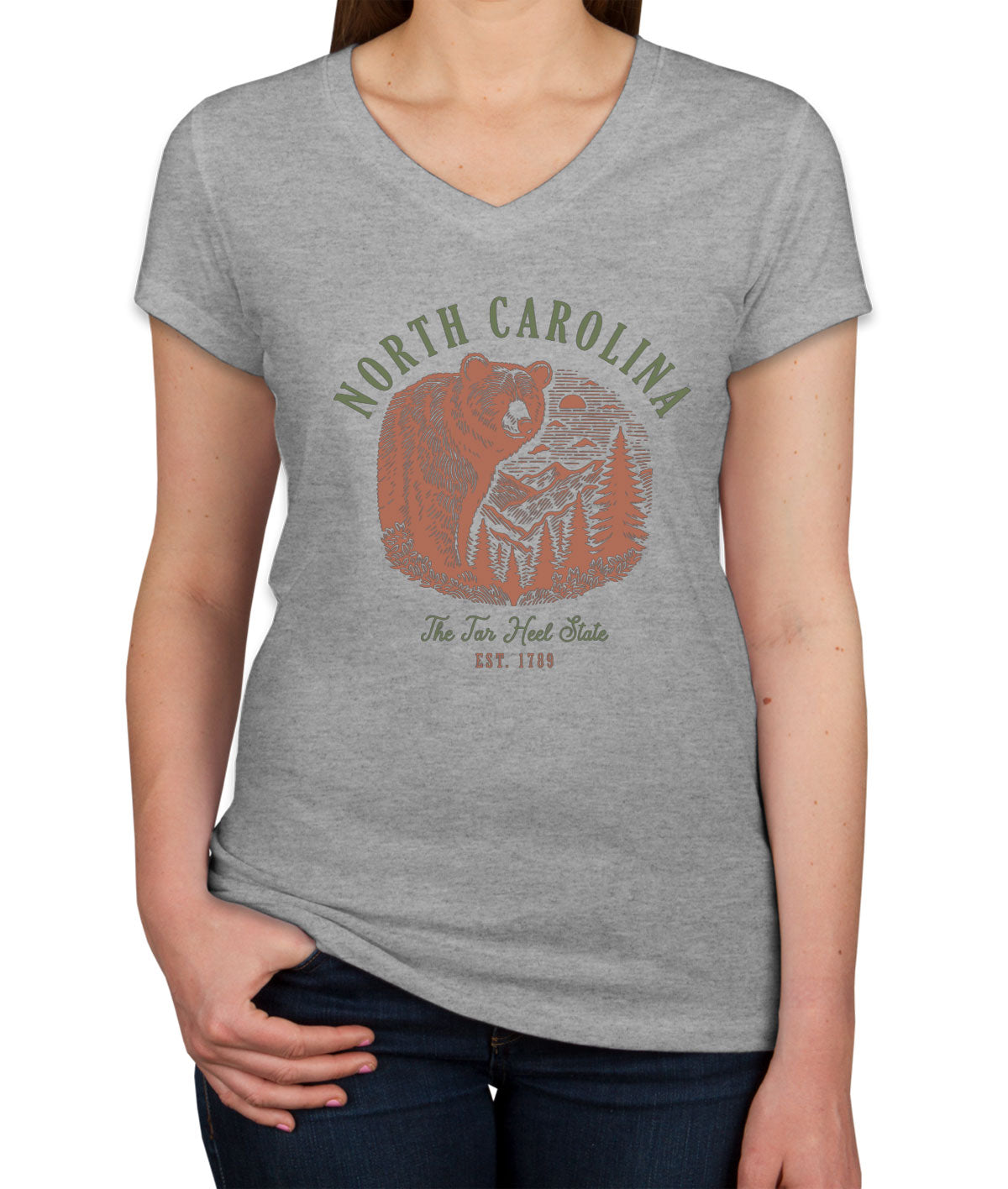 North Carolina State Vintage Women's V Neck T-shirt