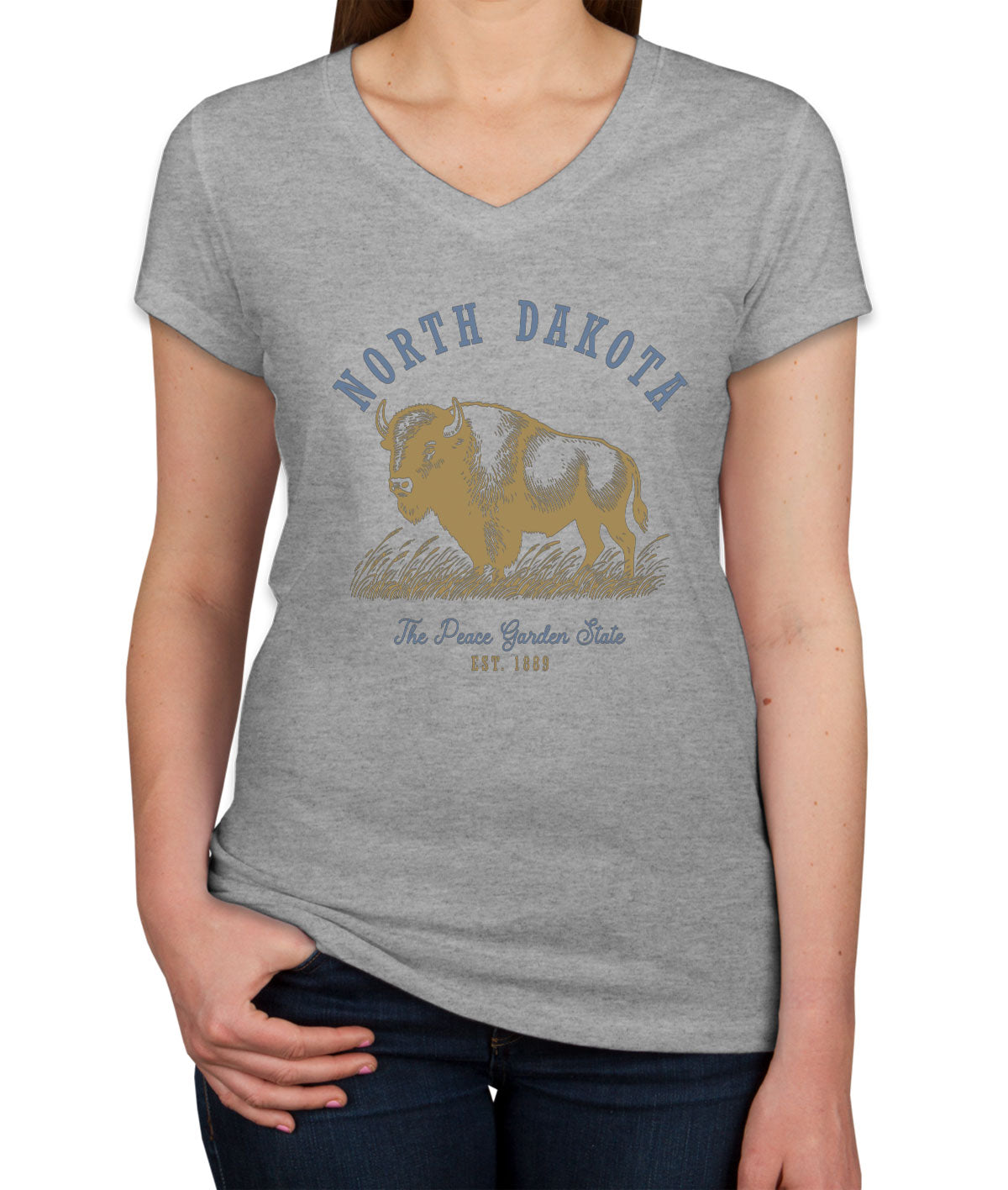 North Dakota State Vintage Women's V Neck T-shirt