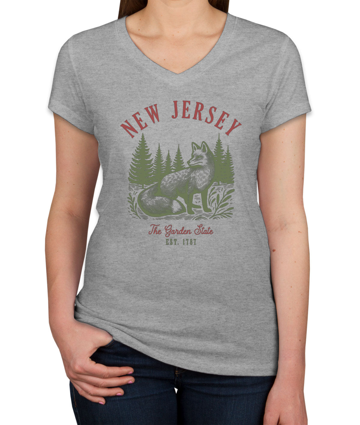 New Jersey State Vintage Women's V Neck T-shirt