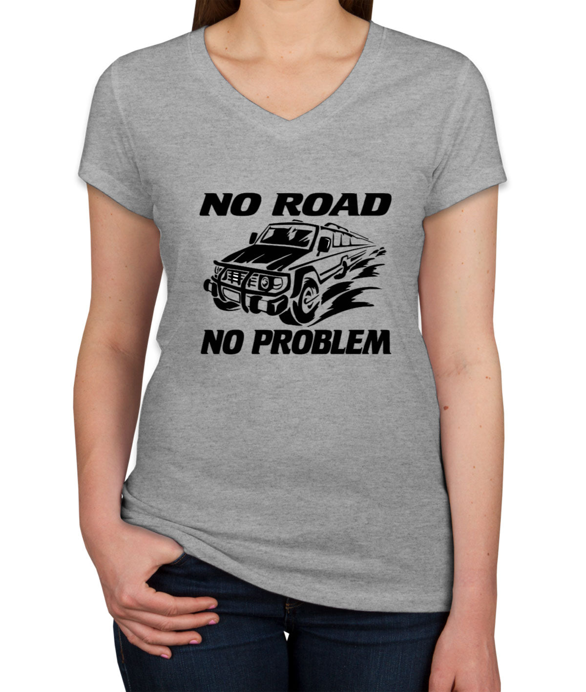 No Road No Problem Off Road Women's V Neck T-shirt