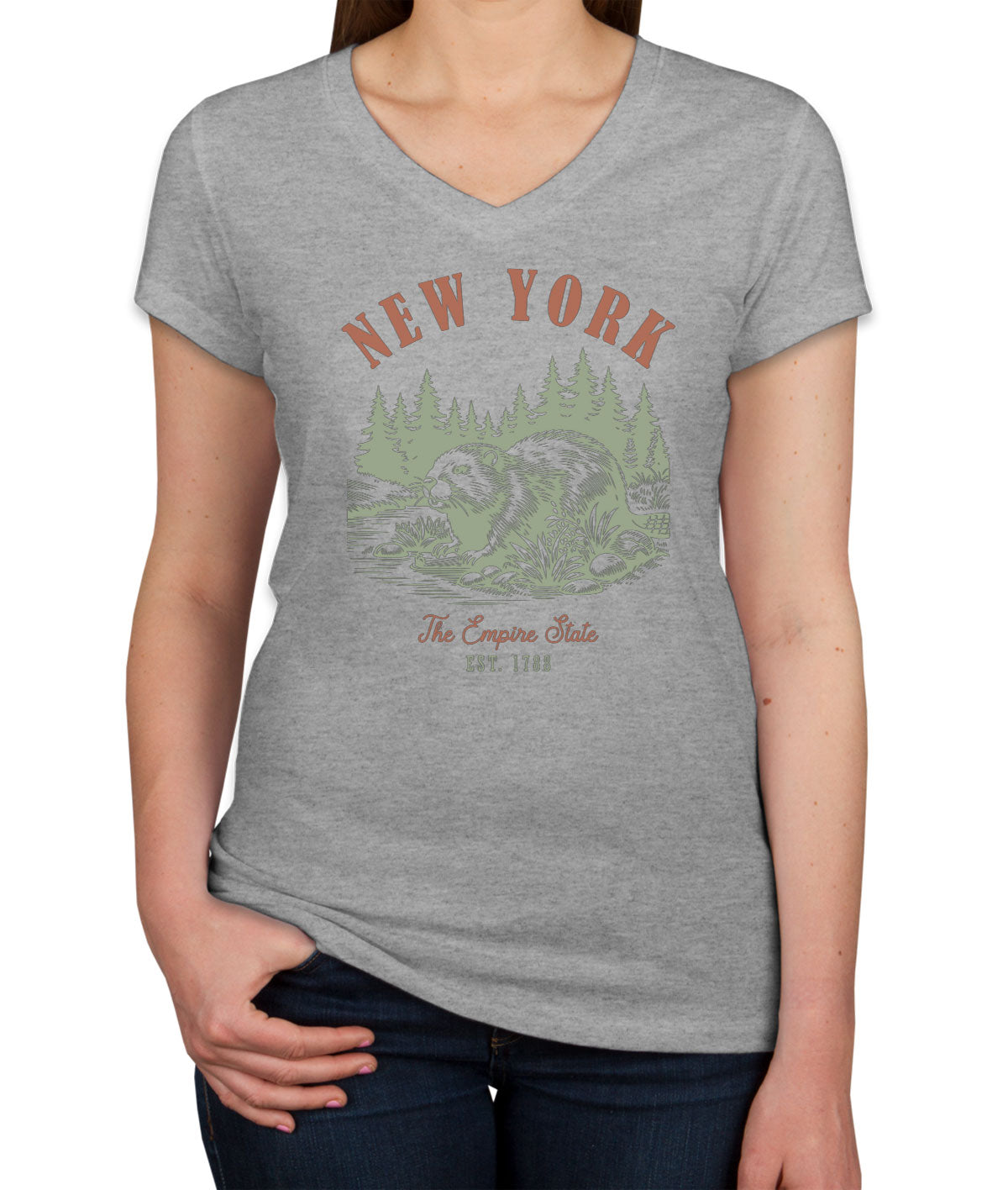 New York State Vintage Women's V Neck T-shirt