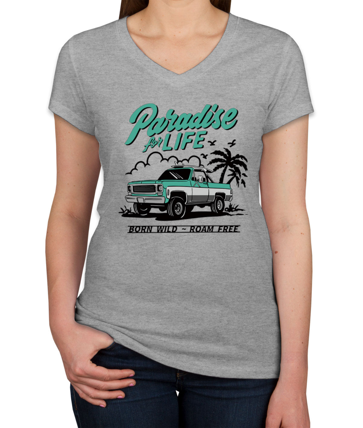 Paradise For Life Women's V Neck T-shirt