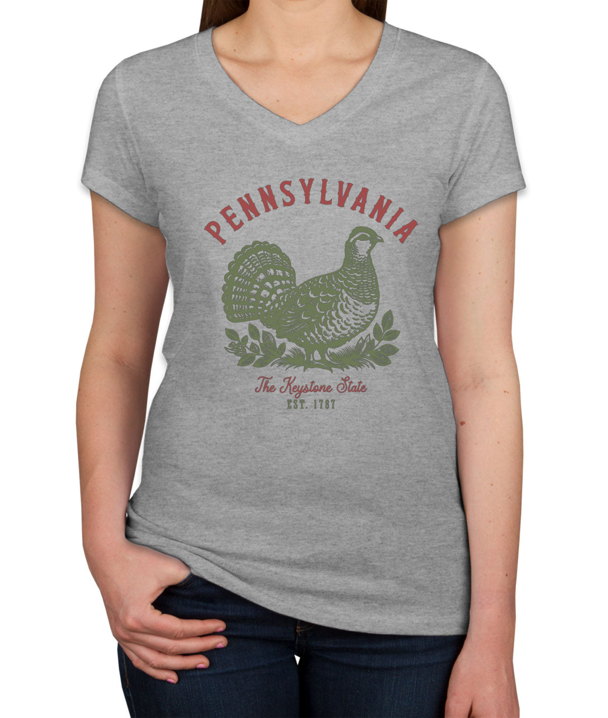 Pennsylvania State Vintage Women's V Neck T-shirt