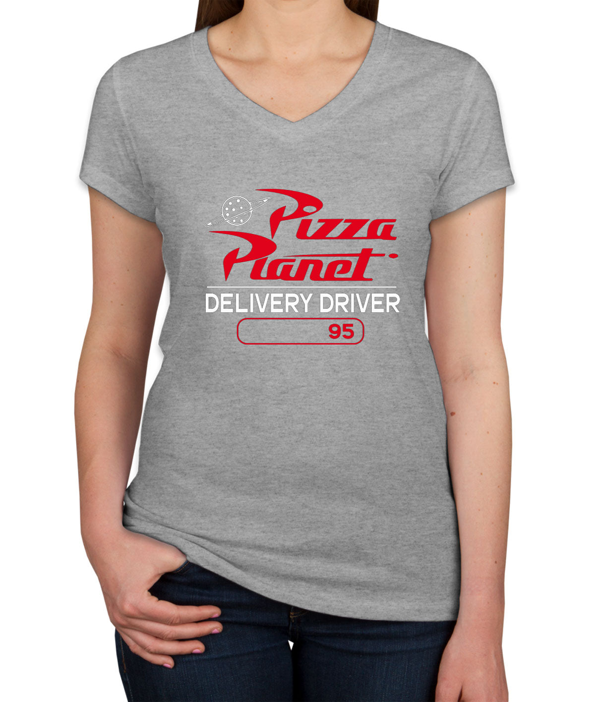 Pizza Planet Delivery Driver Women's V Neck T-shirt