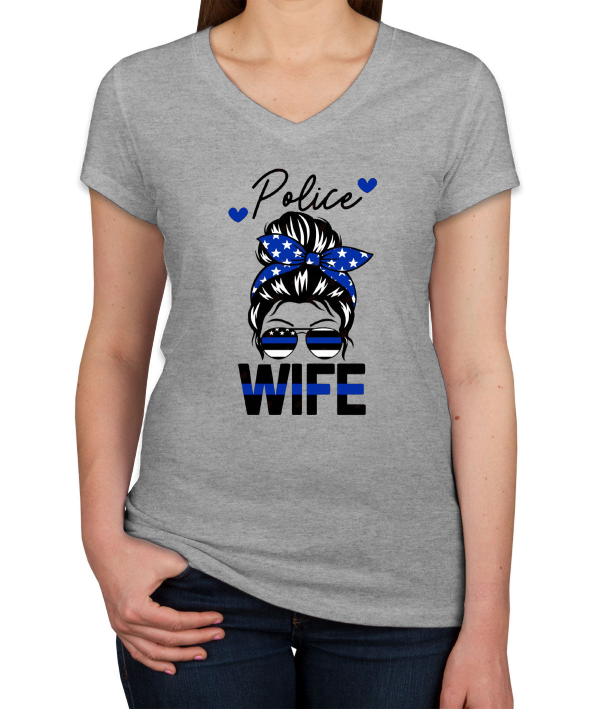 Police Wife Women's V Neck T-shirt