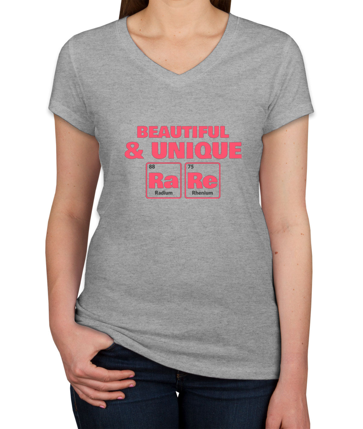 Beautiful And Unique Rare Funny Periodic Table Women's V Neck T-shirt