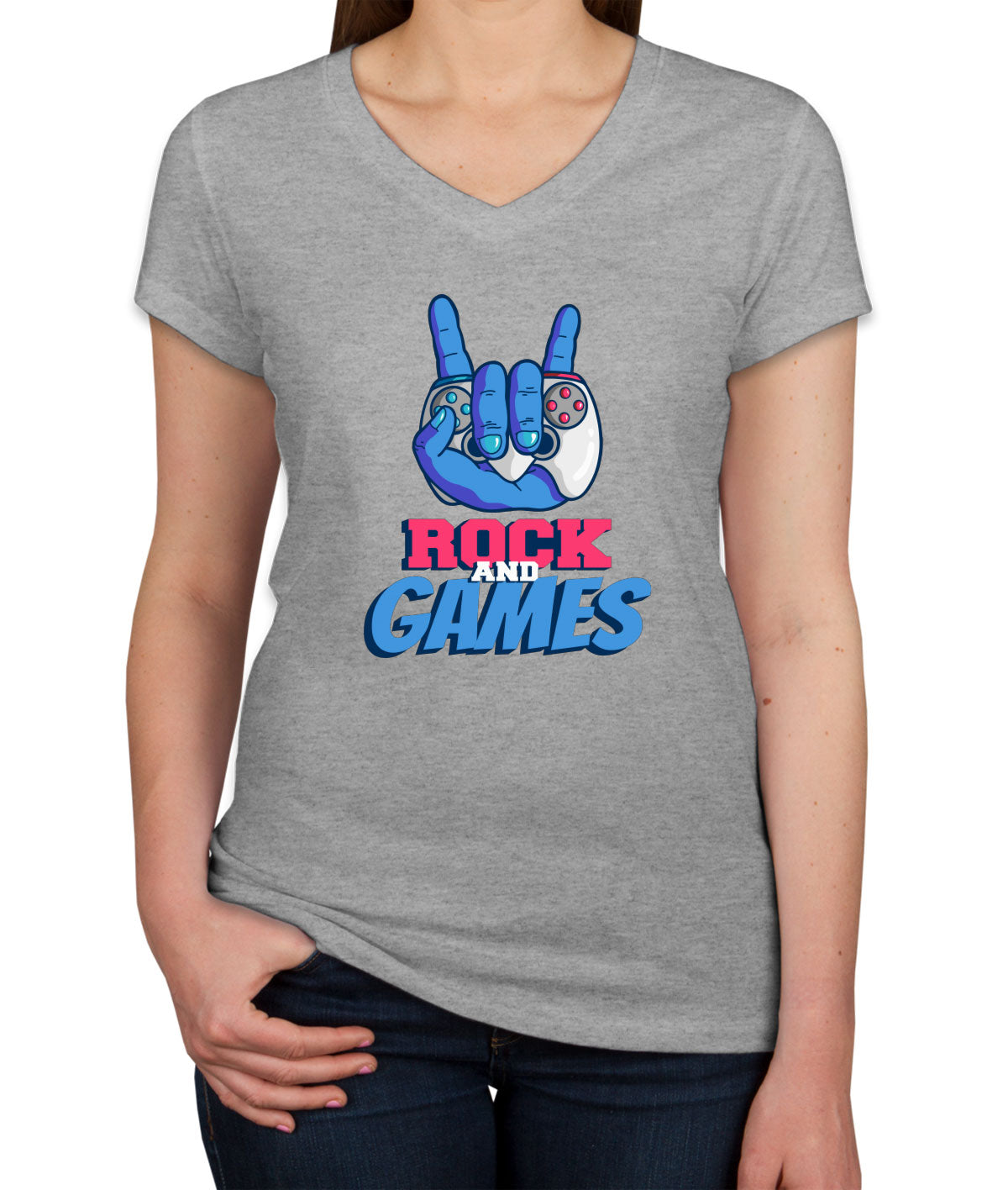 Rock And Games Women's V Neck T-shirt