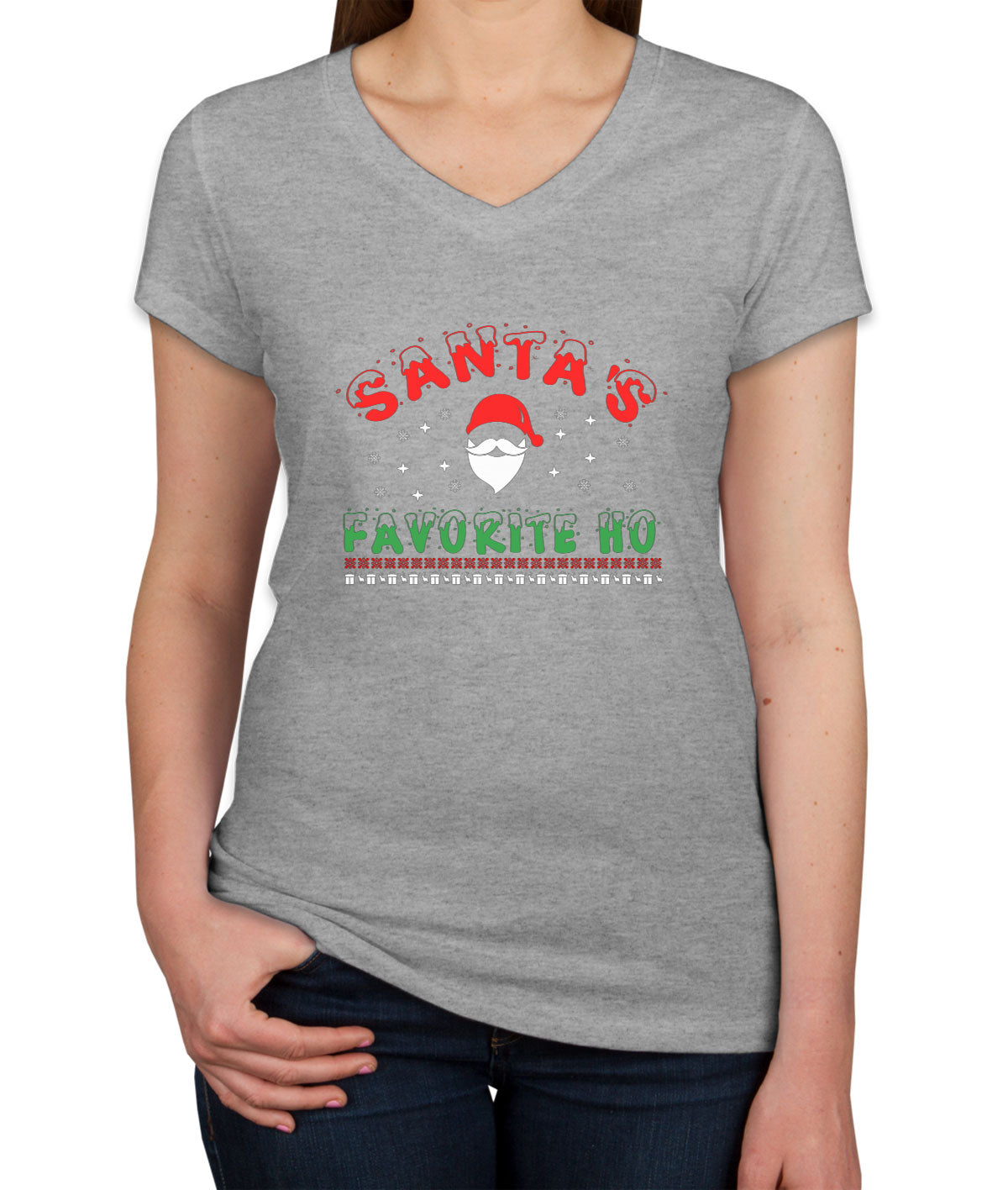 Santa's Favorite Ho Women's V Neck T-shirt