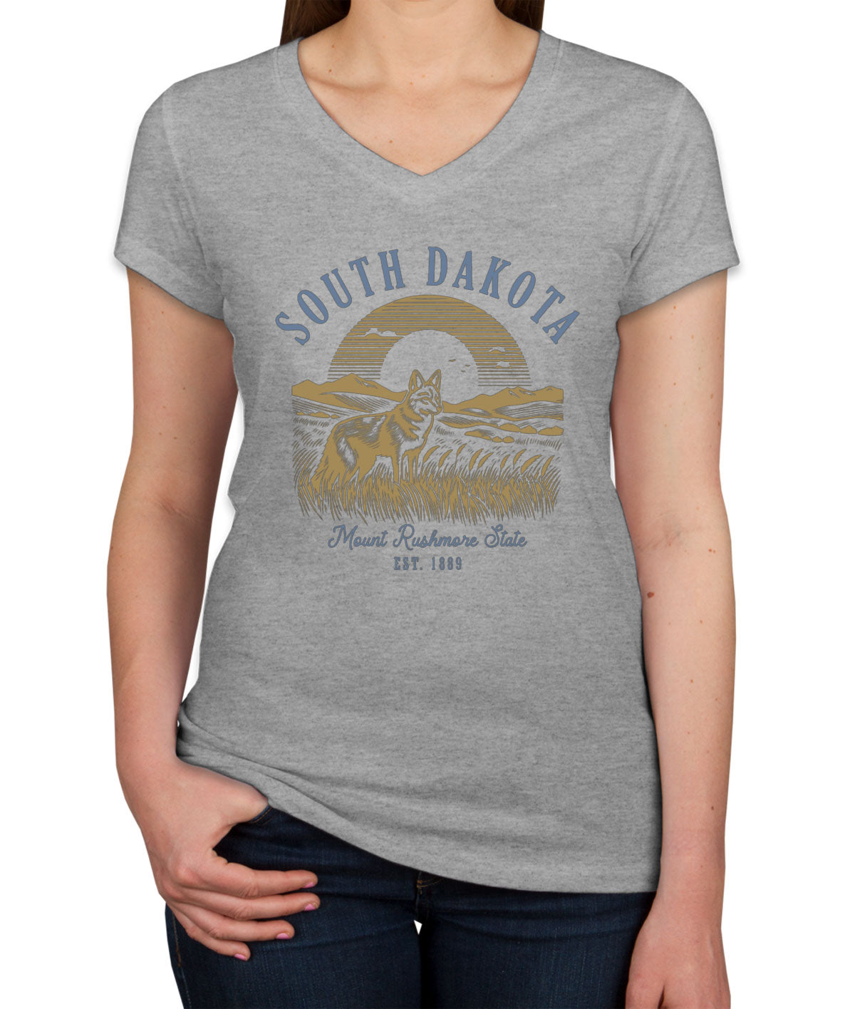 South Dakota State Vintage Women's V Neck T-shirt