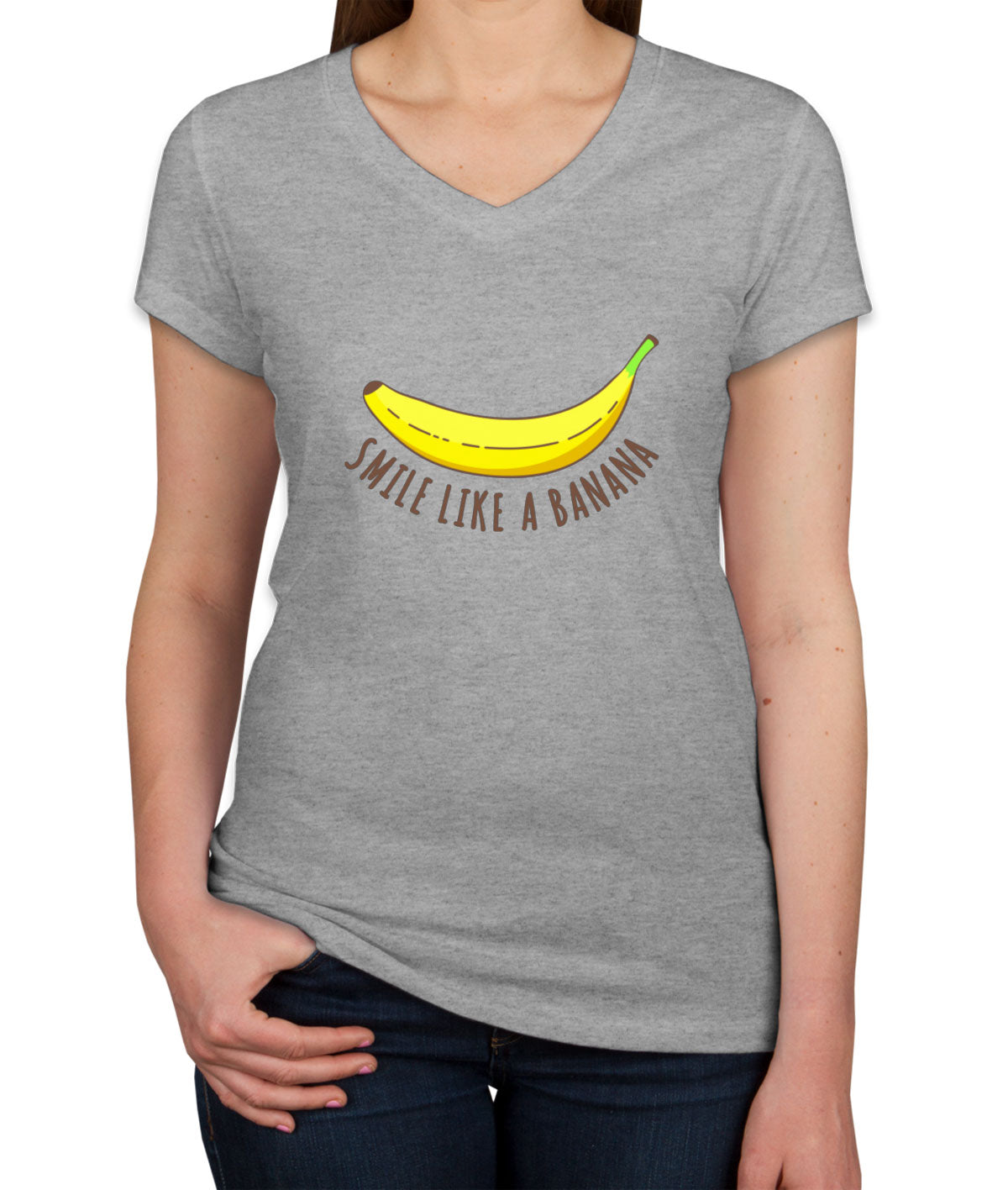 Smile Like A Banana Women's V Neck T-shirt