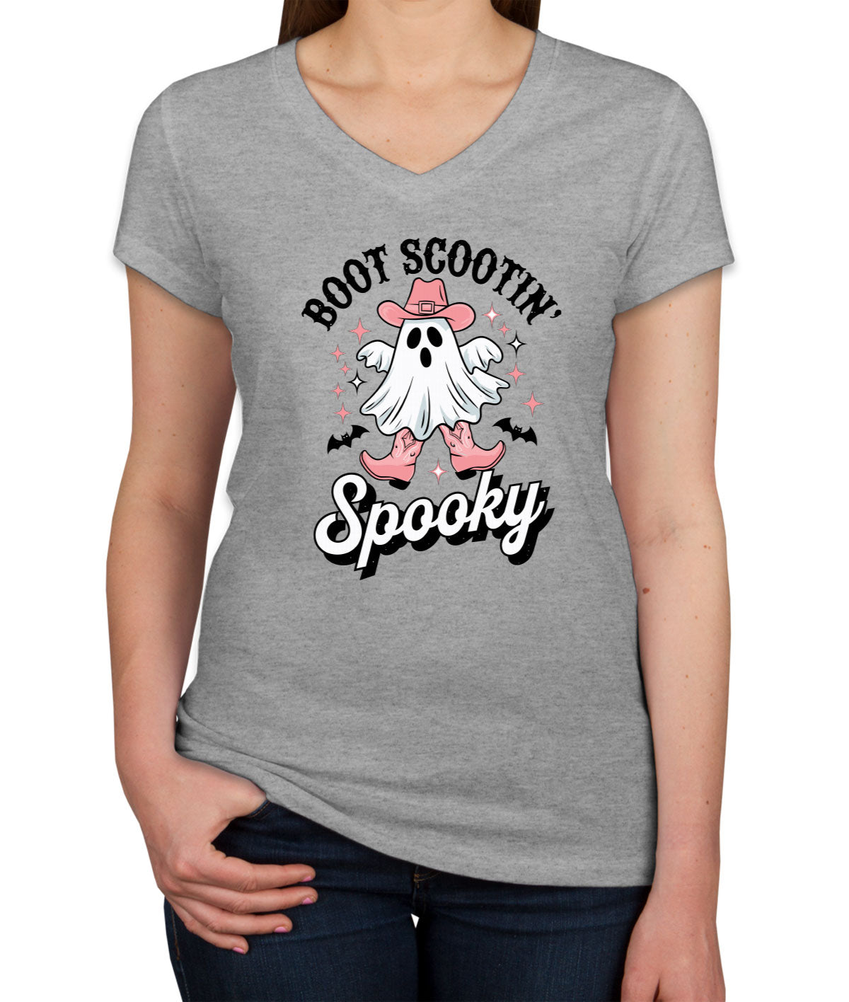 Boot Scootin' Spooky Halloween Women's V Neck T-shirt