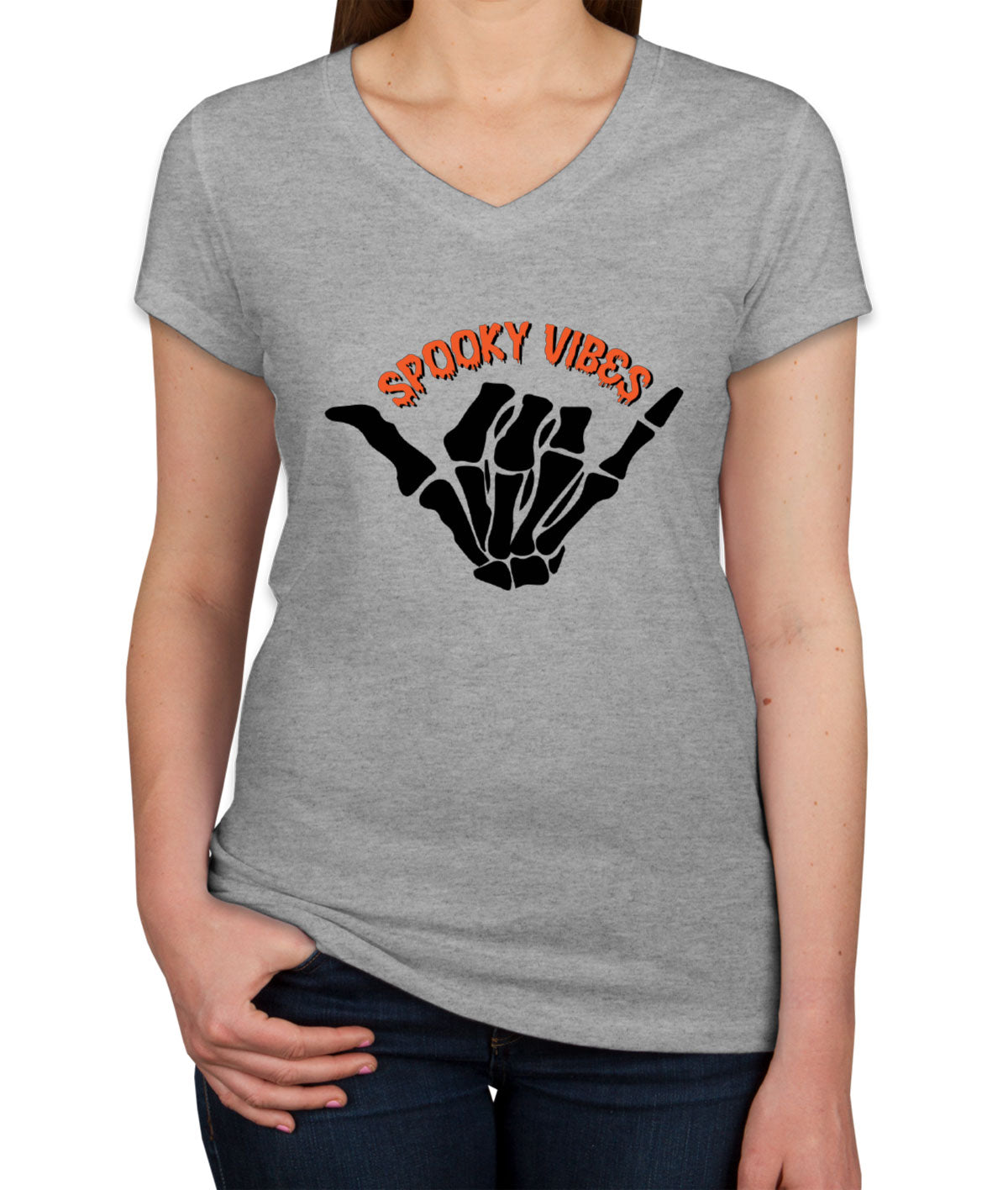 Spooky Vibes Halloween Women's V Neck T-shirt