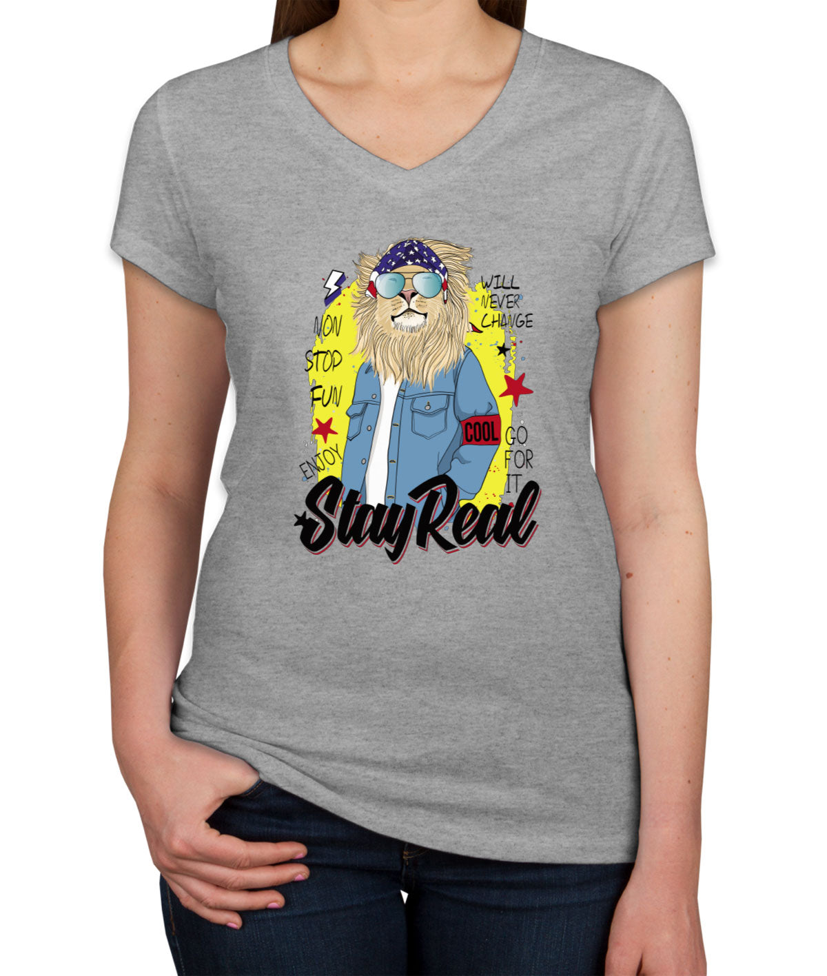 Stay Real Women's V Neck T-shirt