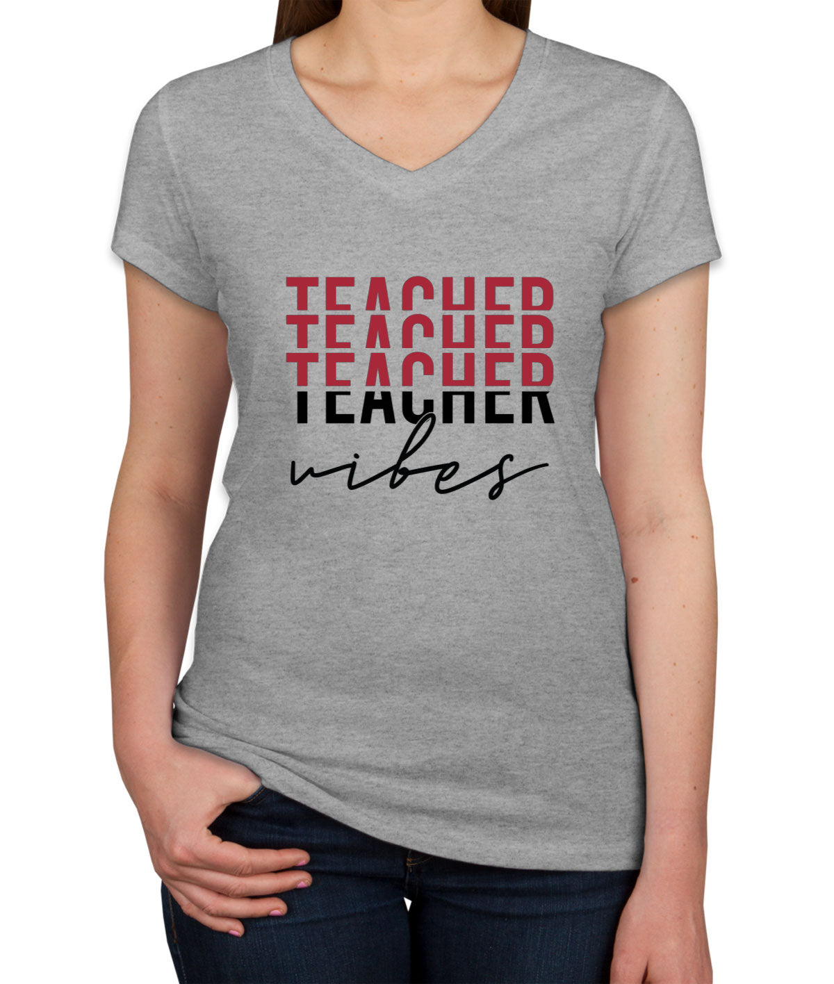 Teacher Vibes Women's V Neck T-shirt