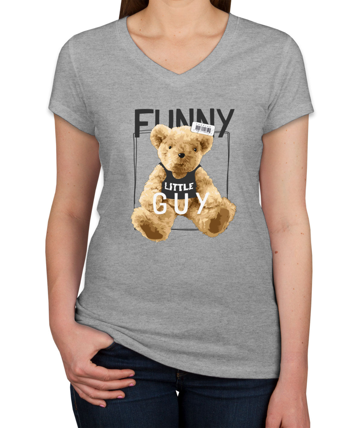 Teddy Bear Funny Women's V Neck T-shirt