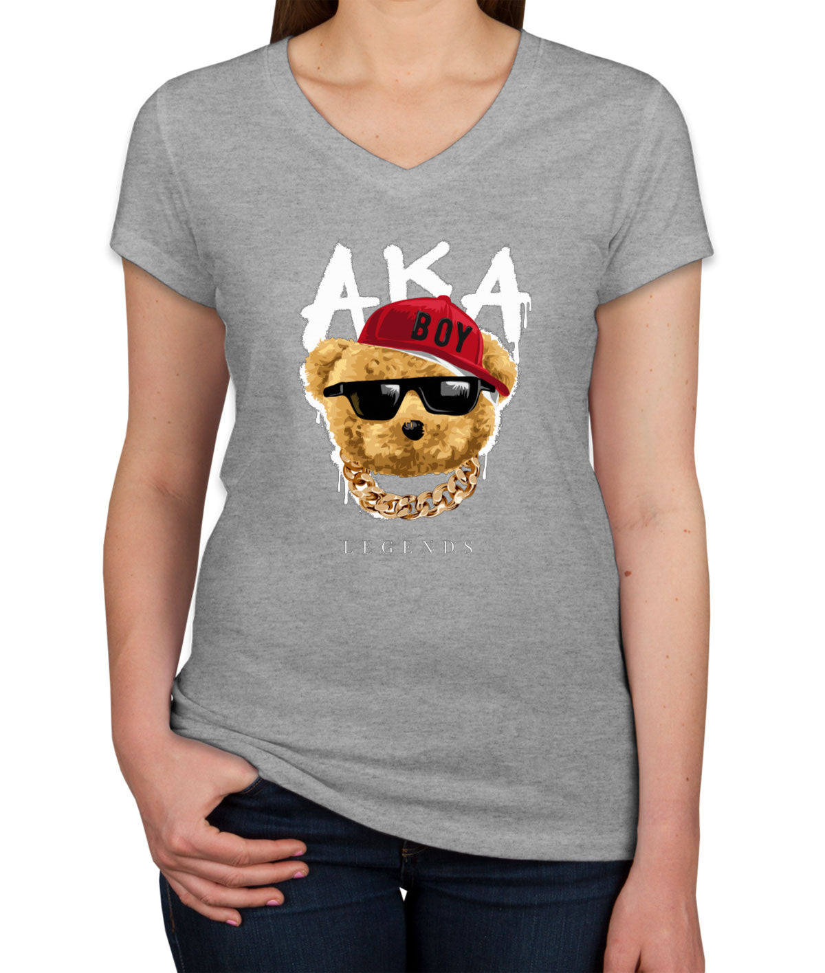 Teddy Bear Legends Women's V Neck T-shirt