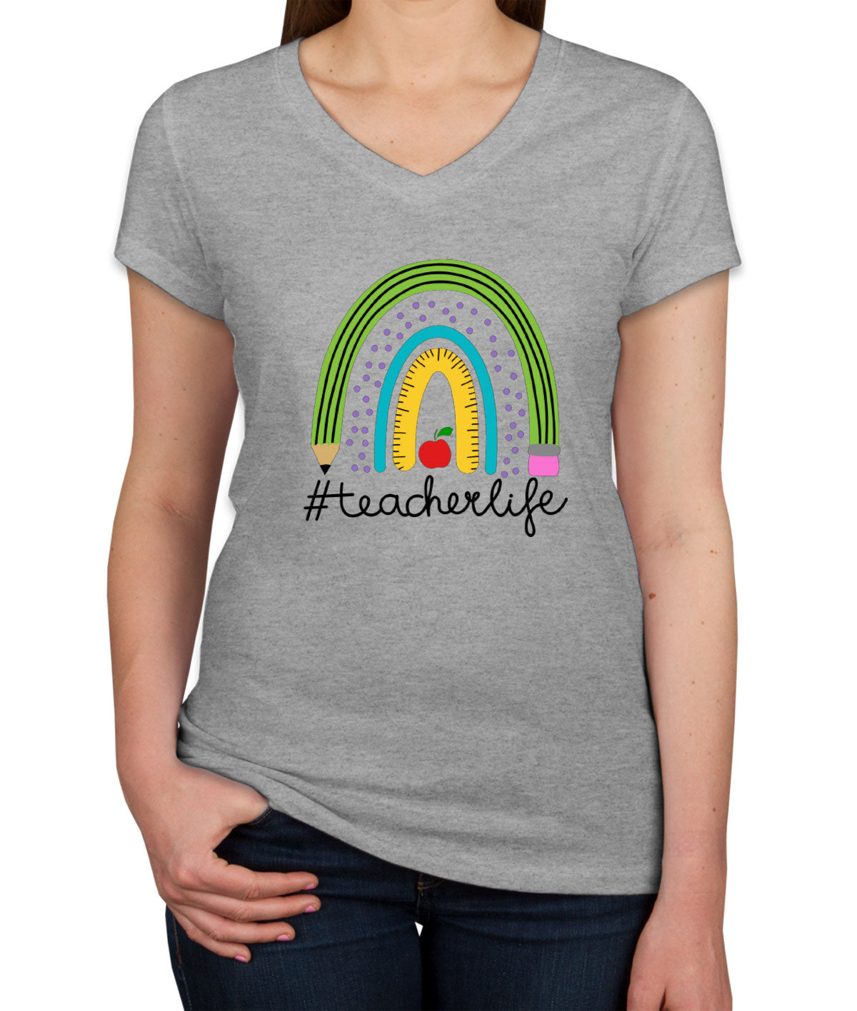 Teacher Life Women's V Neck T-shirt