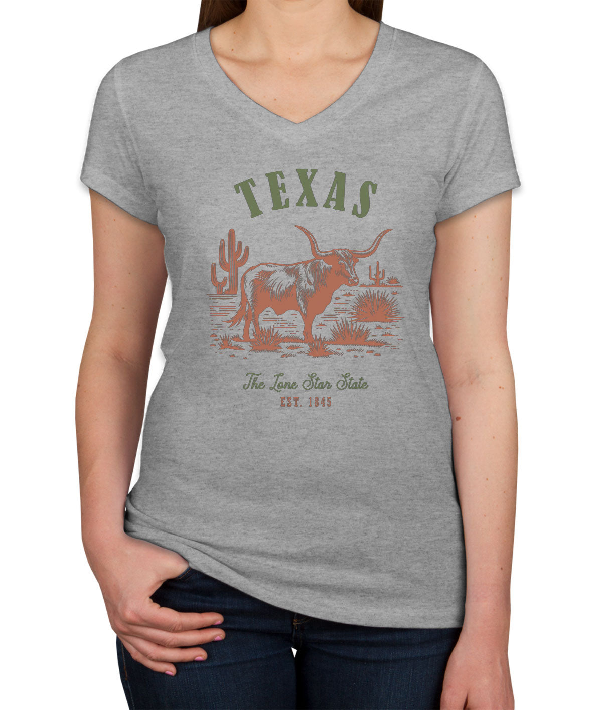 Texas State Vintage Women's V Neck T-shirt