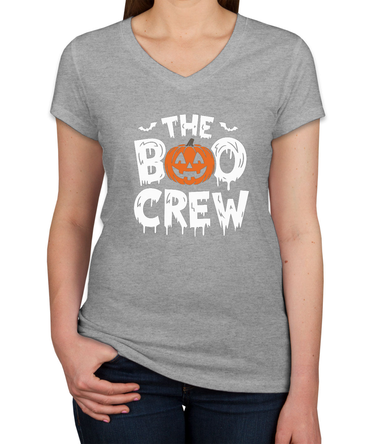 The Boo Crew Halloween Women's V Neck T-shirt