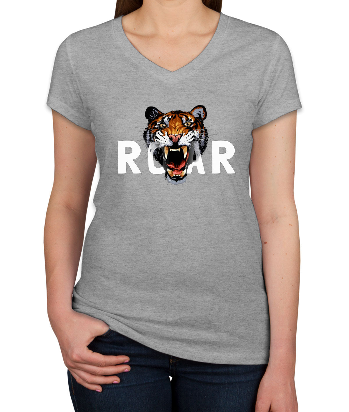 Tiger Roar Women's V Neck T-shirt