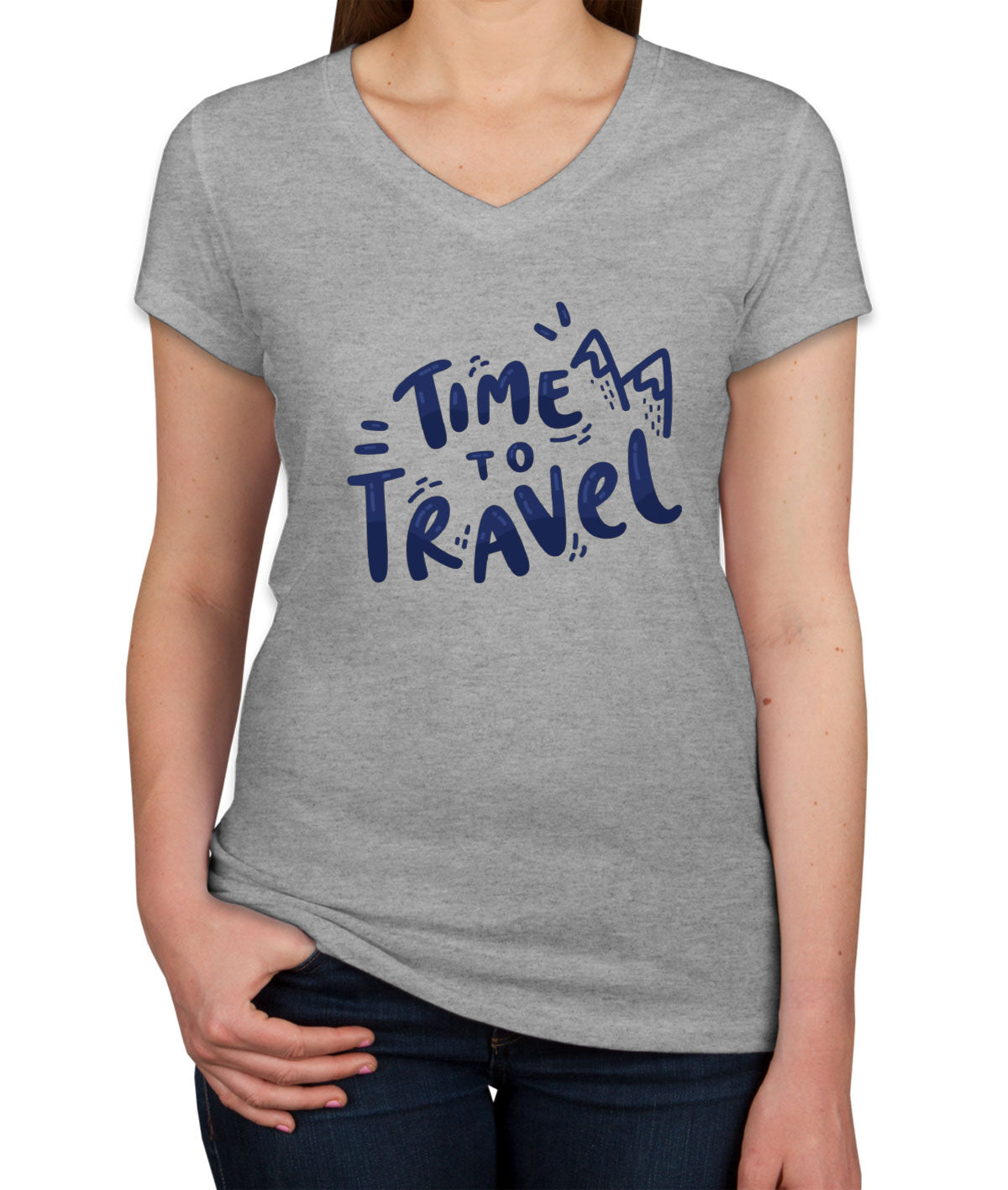 Time To Travel Women's V Neck T-shirt