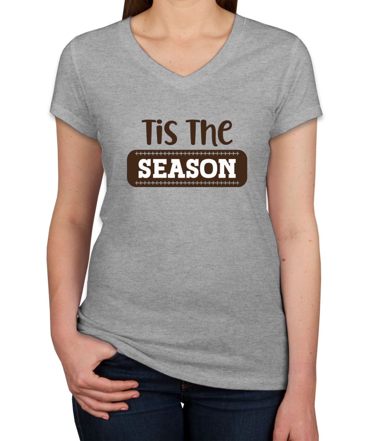 Tis The Football Season Women's V Neck T-shirt