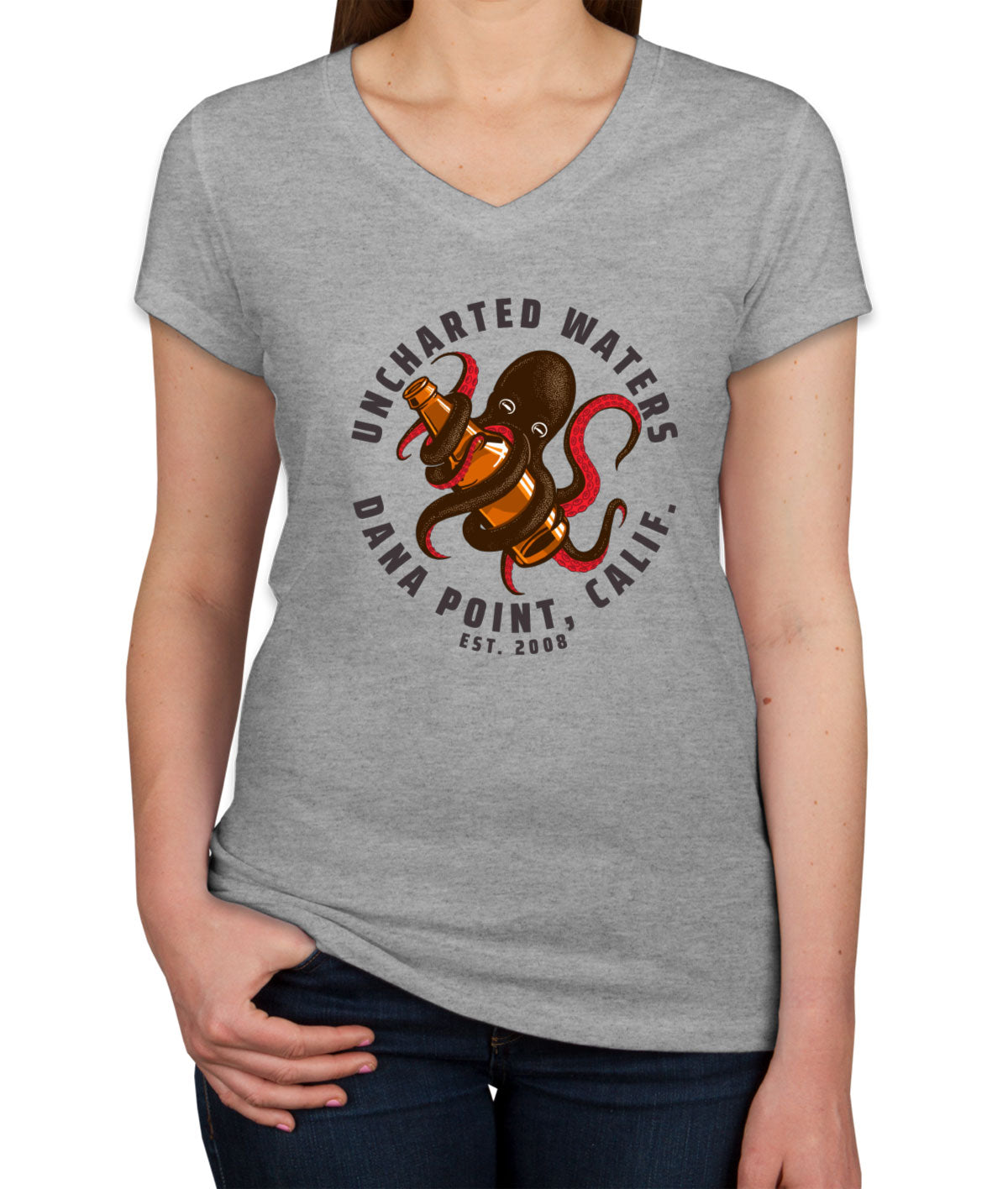 Uncharted Waters Dana Point California Women's V Neck T-shirt