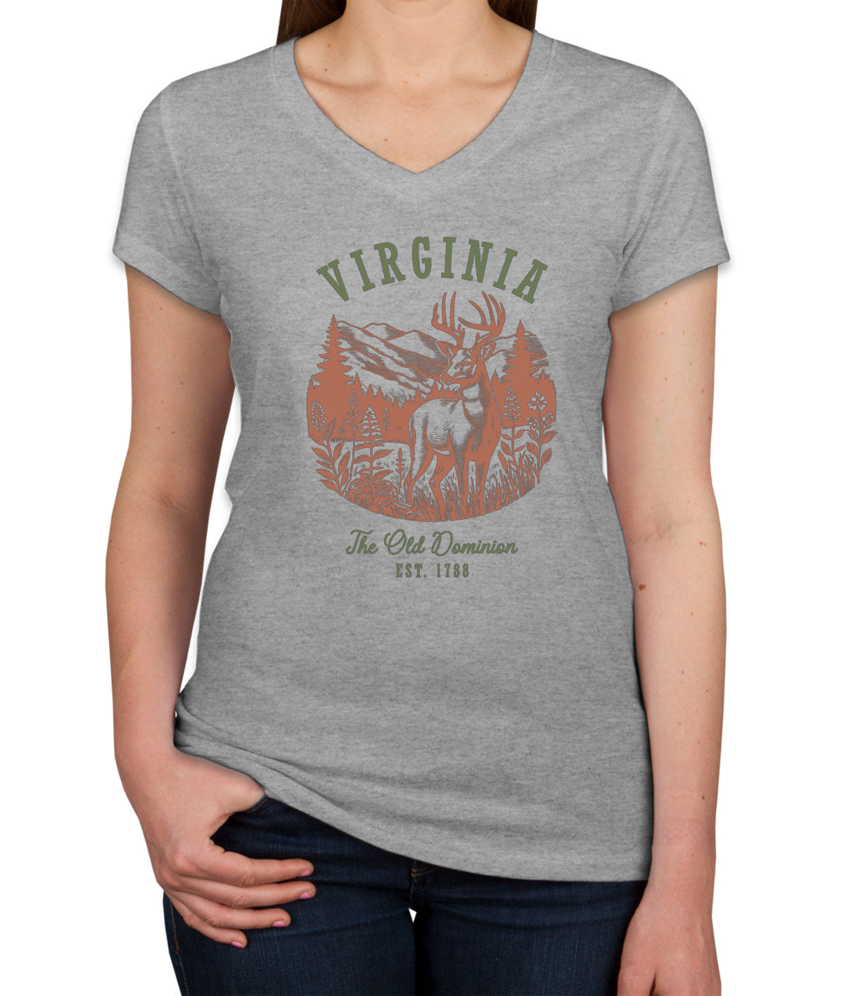 Virginia State Vintage Women's V Neck T-shirt
