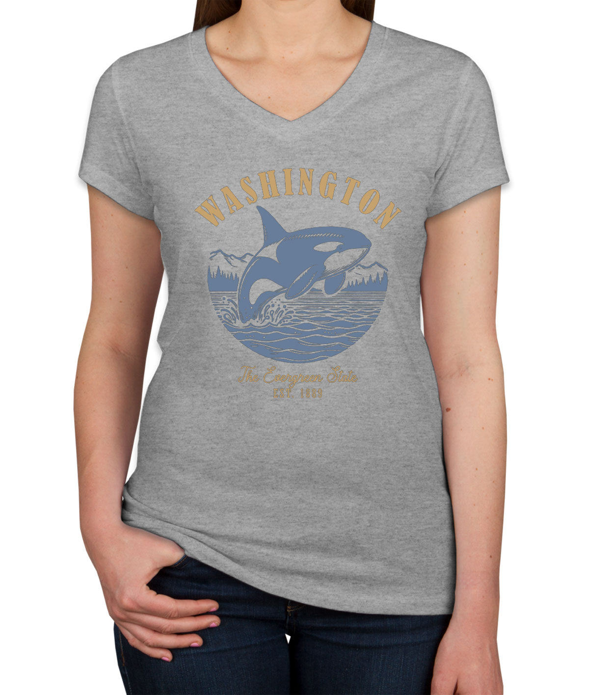 Washington State Vintage Women's V Neck T-shirt