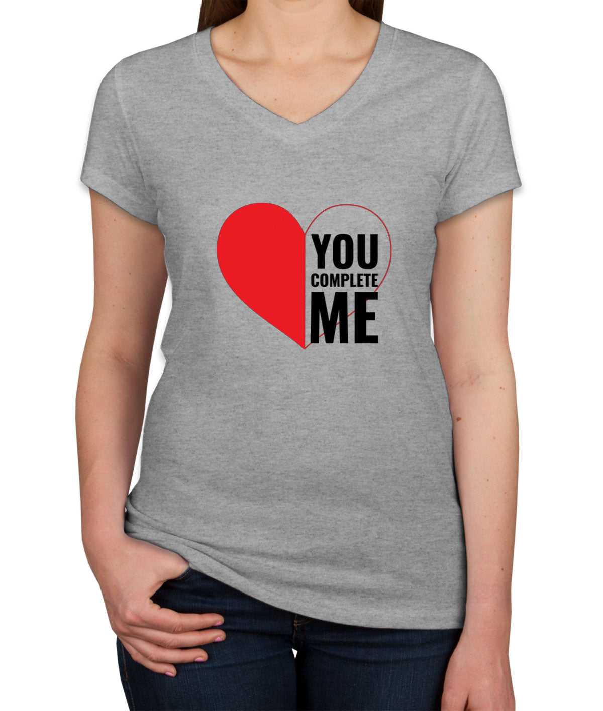 You Complete Me Valentine's Day Women's V Neck T-shirt