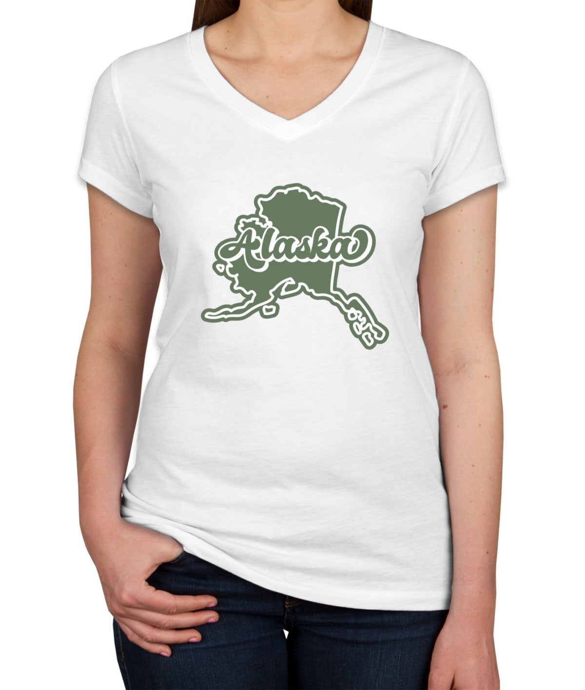 Alaska Map Women's V Neck T-shirt