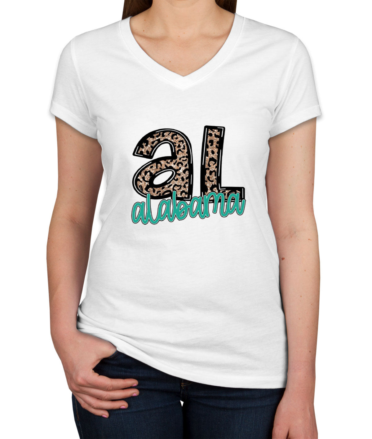 Alabama State Abbreviation Women's V Neck T-shirt