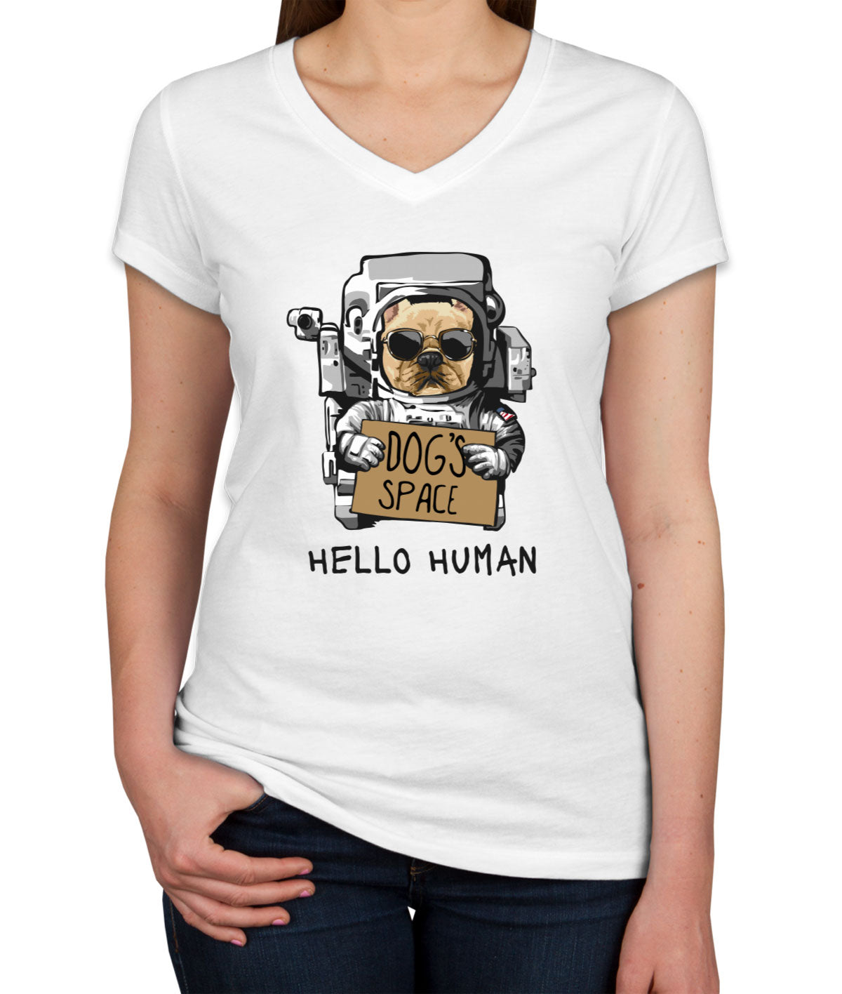 Astrodog Women's V Neck T-shirt