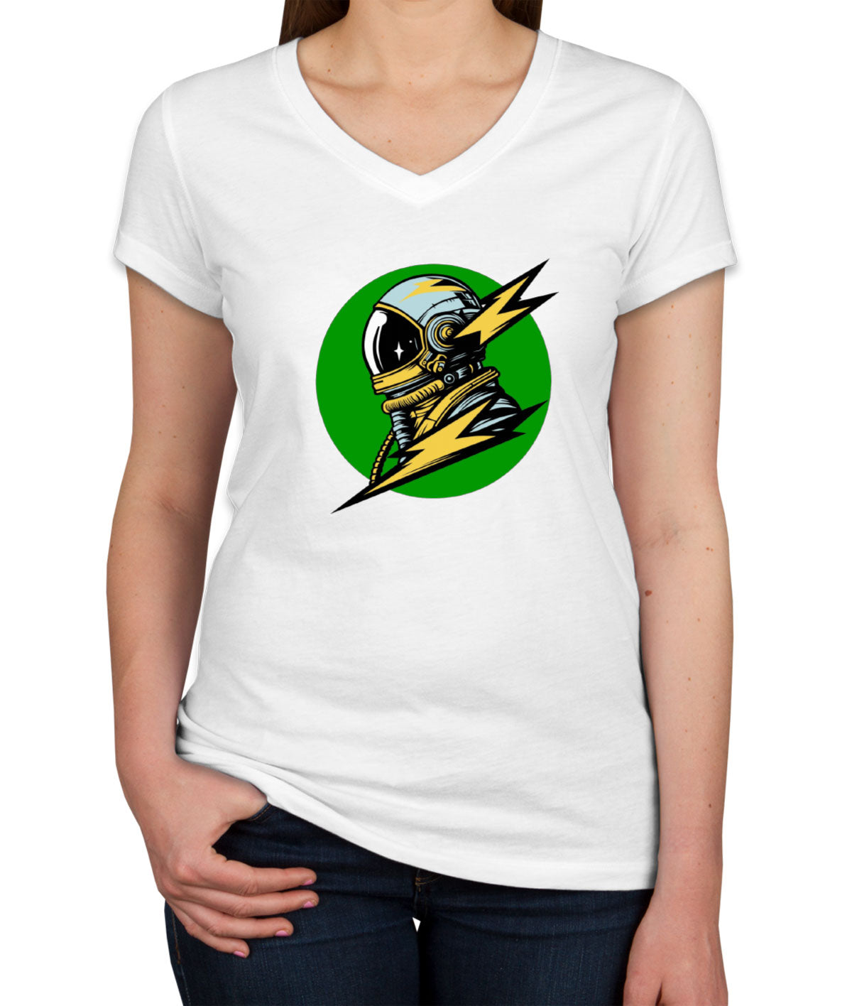 Astronaut Graphic Women's V Neck T-shirt