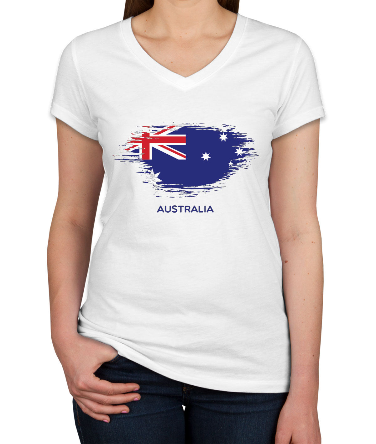 Australia Flag Women's V Neck T-shirt