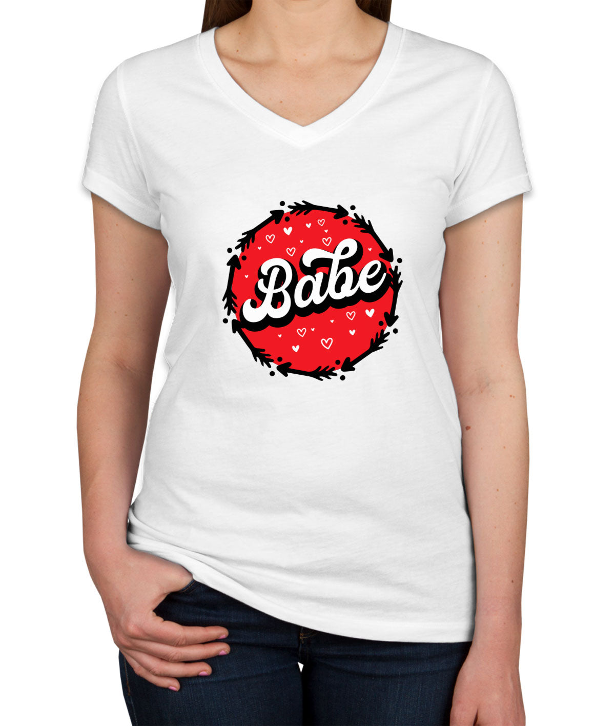 Babe Valentine's Day Women's V Neck T-shirt