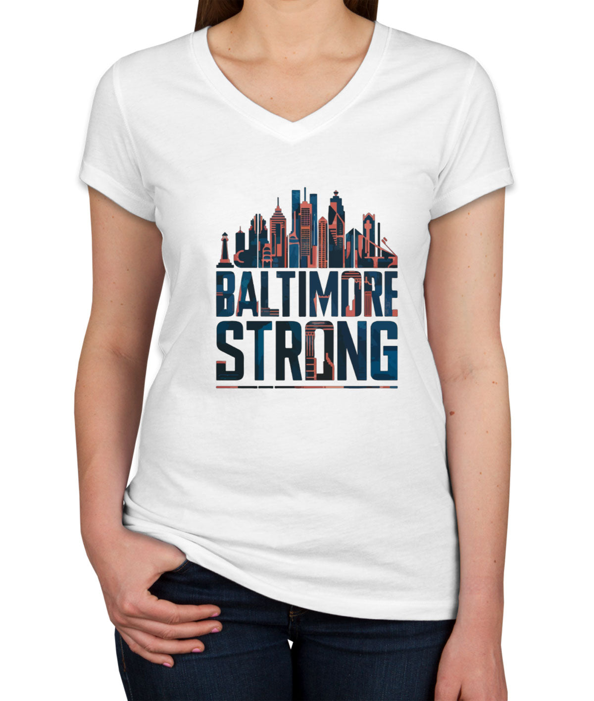 Baltimore Strong Maryland Women's V Neck T-shirt