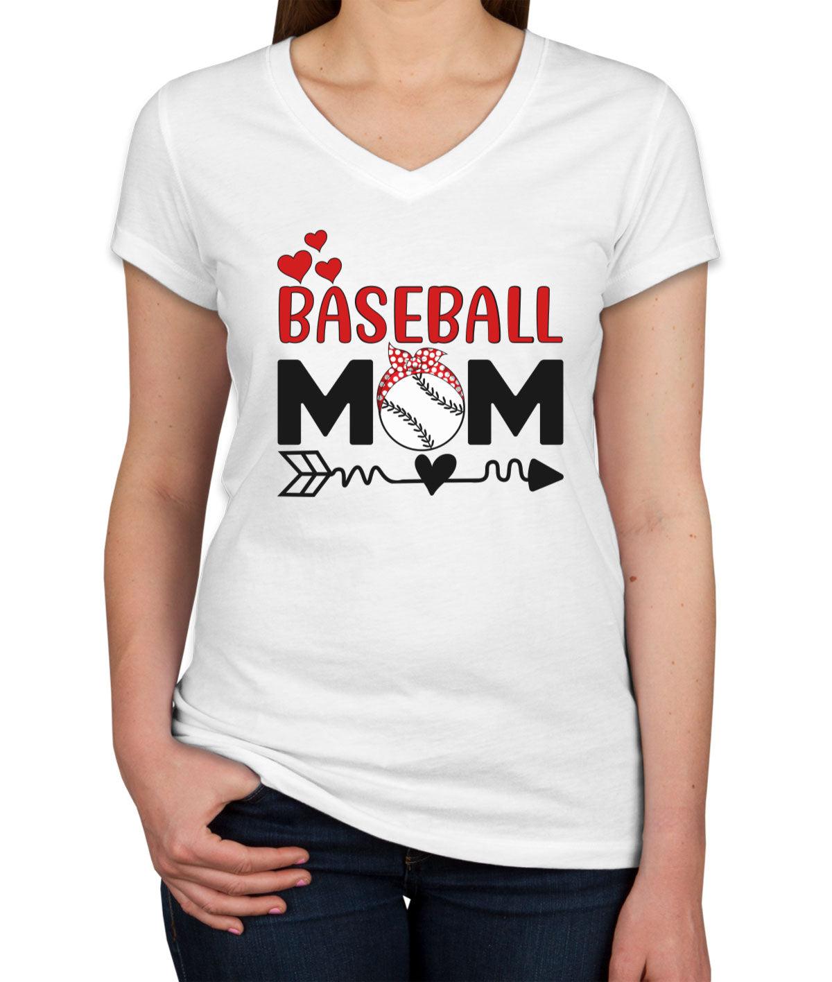 Baseball Mom Women's V Neck T-shirt