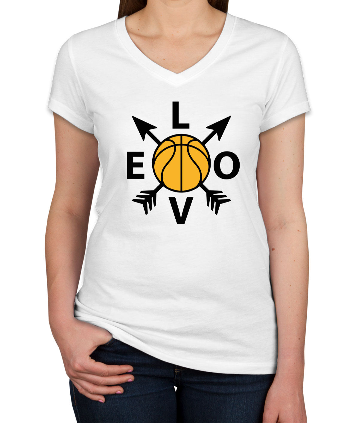 Basketball Love Women's V Neck T-shirt