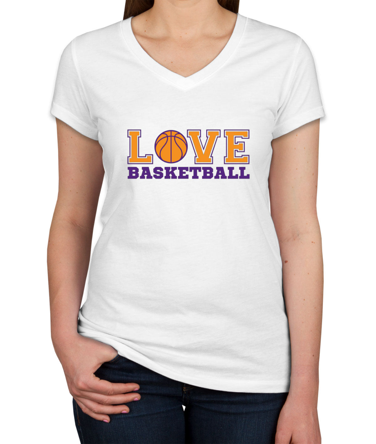 Basketball Love Women's V Neck T-shirt