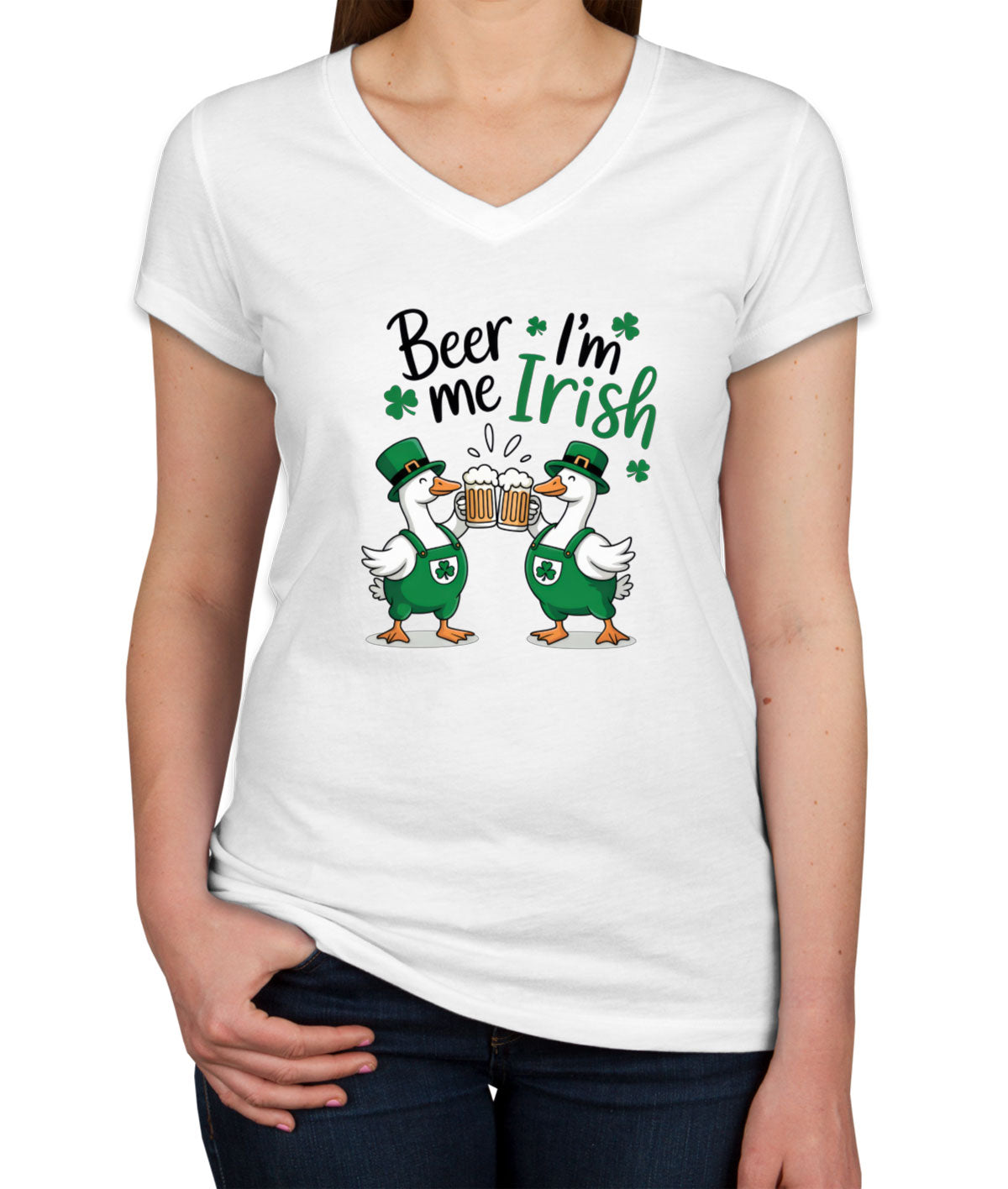 Beer Me I'm Irish St. Patrick's Day Women's V Neck T-shirt