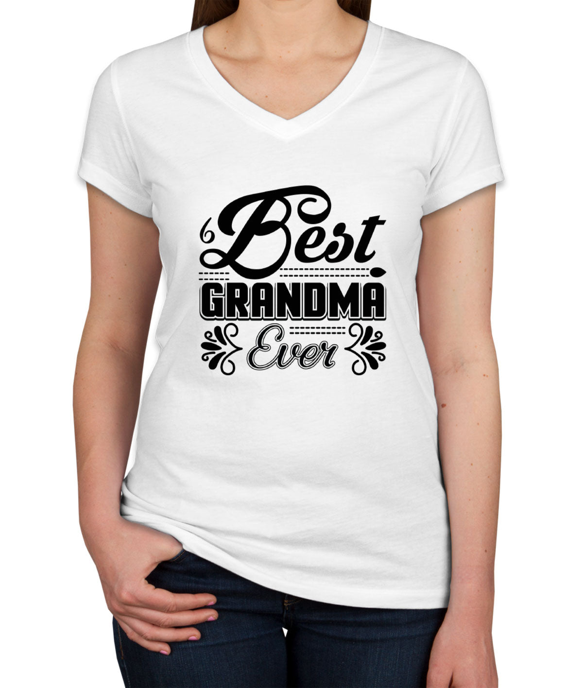 Best Grandma Ever Mother's Day Women's V Neck T-shirt