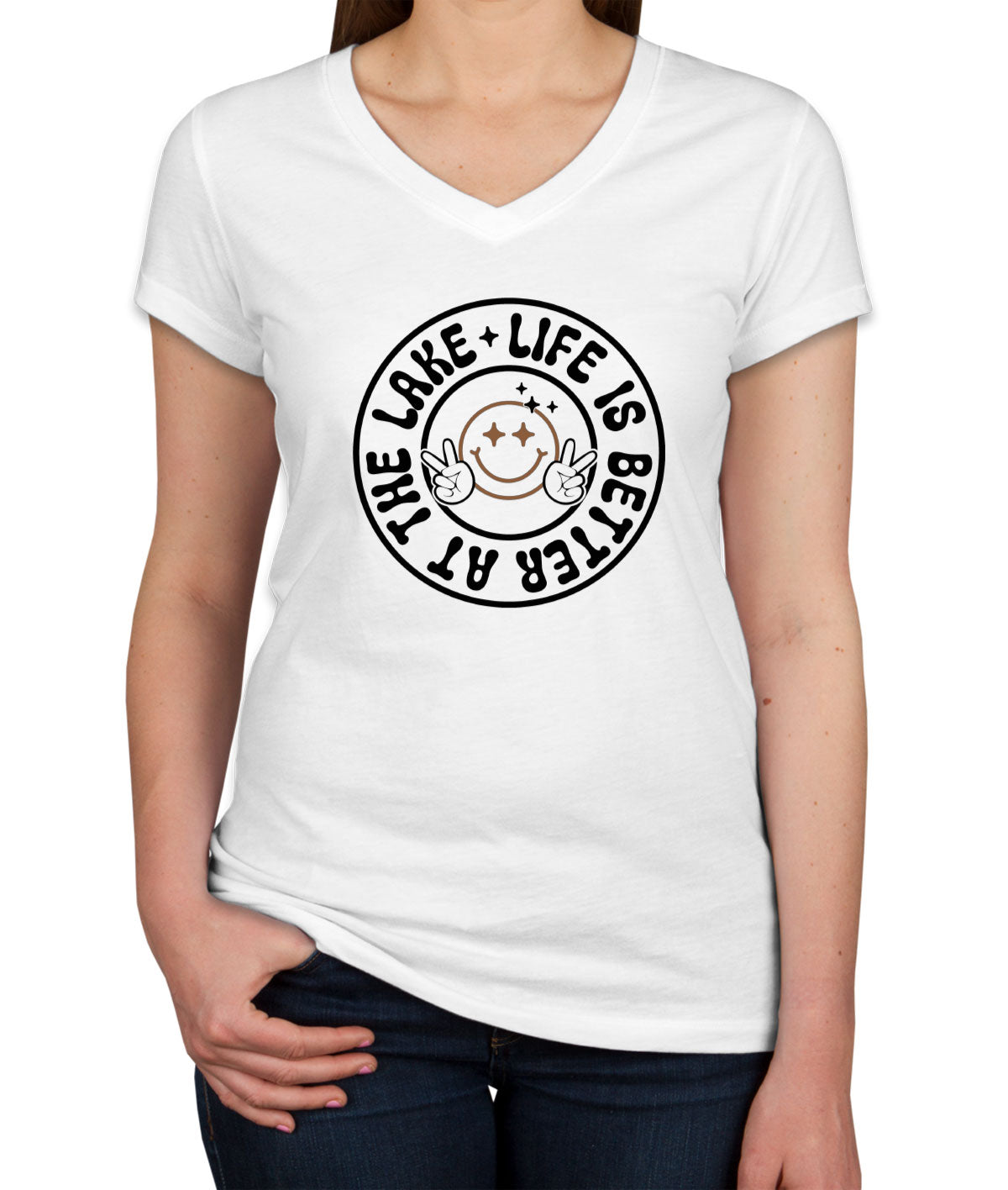 Life Is Better At The Lake Women's V Neck T-shirt