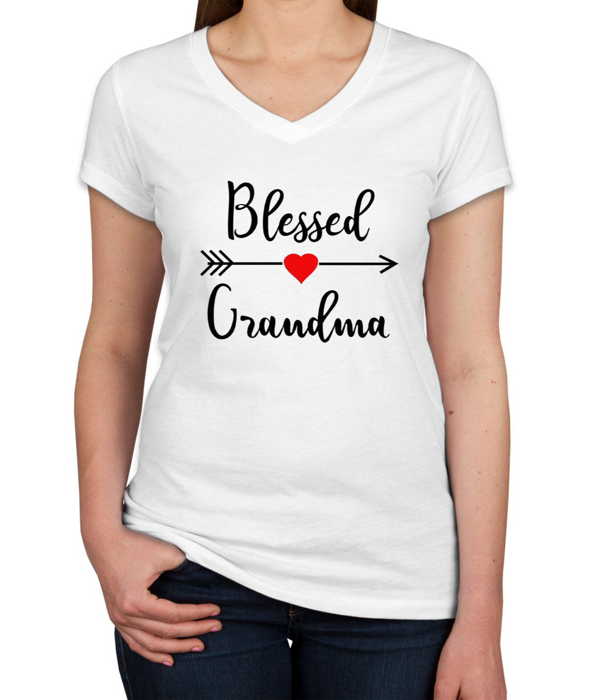 Blessed Grandma Mother's Day Women's V Neck T-shirt