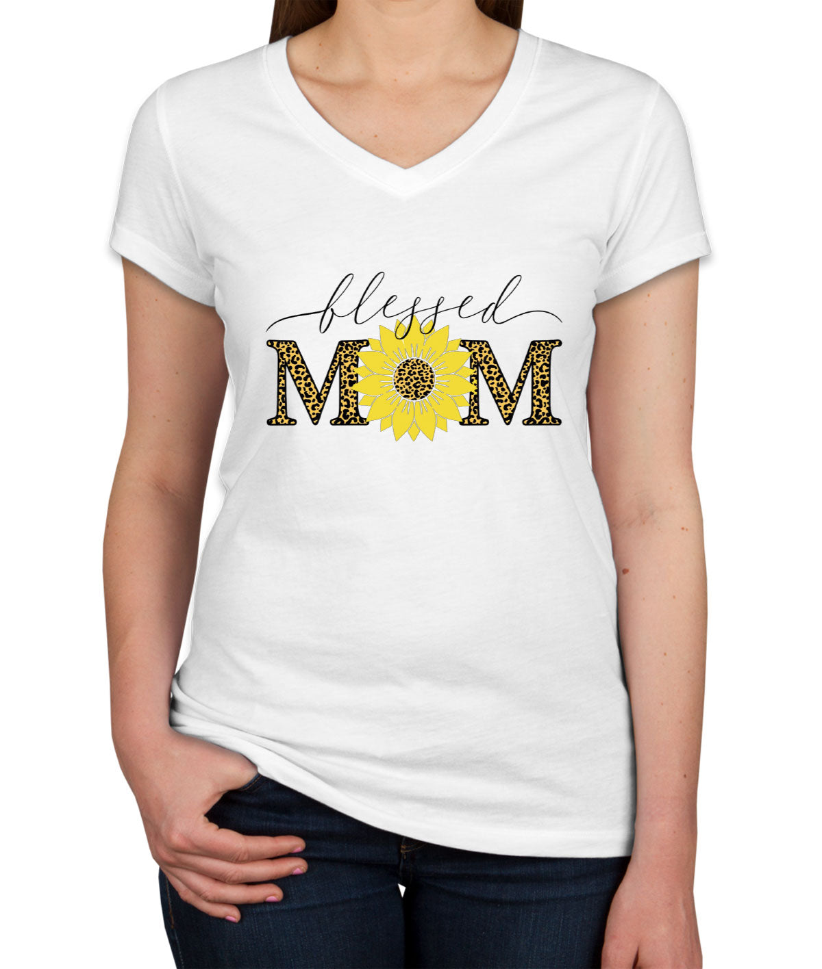 Blessed Mom Women's V Neck T-shirt