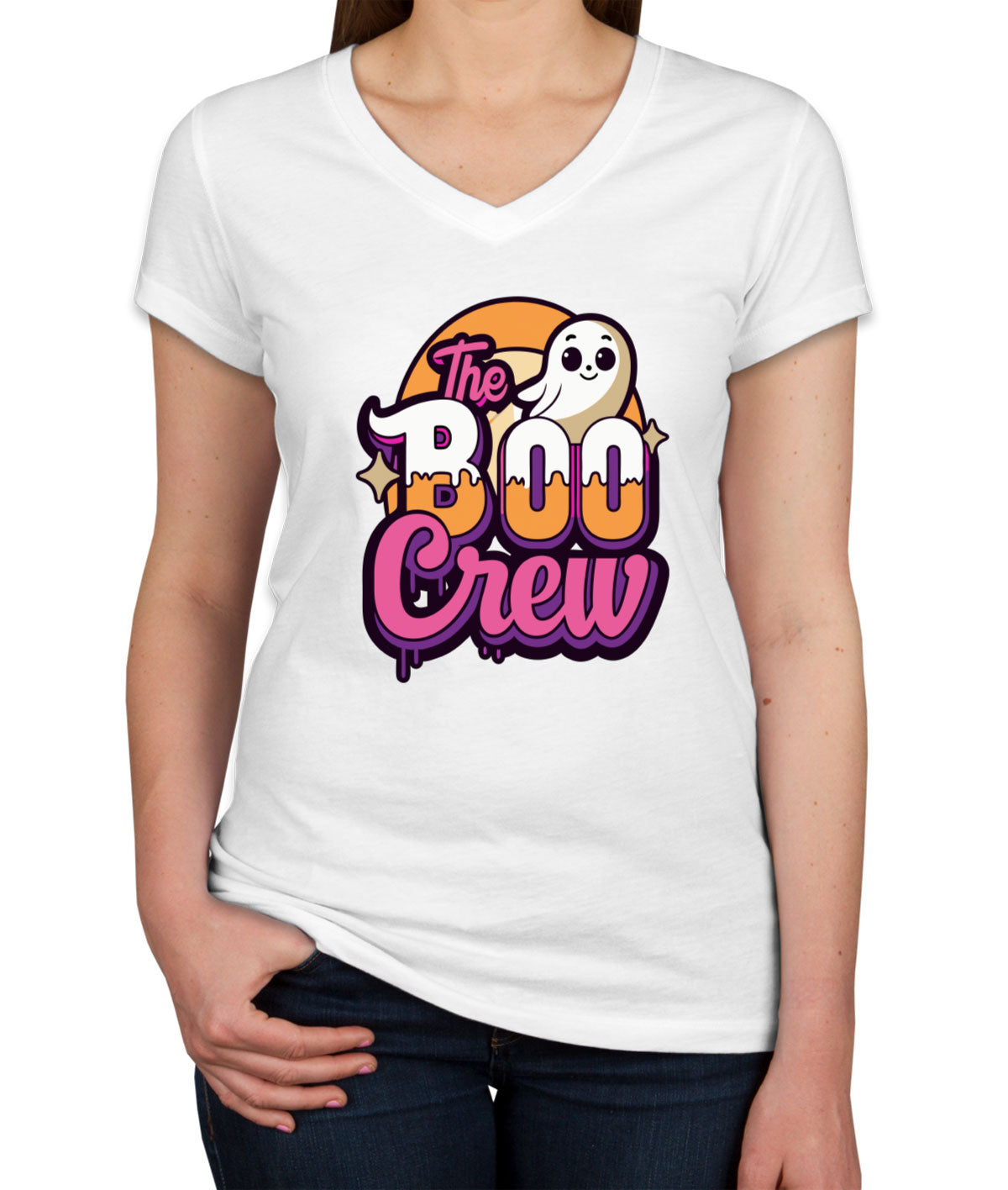 Boo Crew Halloween Women's V Neck T-shirt